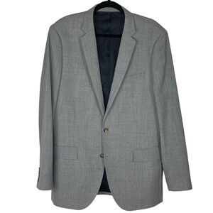 J Crew Ludlow Mens 42L Gray Cross Weave Sport Coat Italian Wool Tollegno